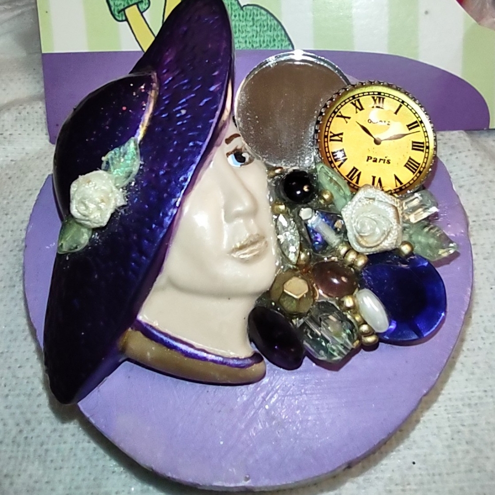 Hat Lady Vintage 80's Brooch
